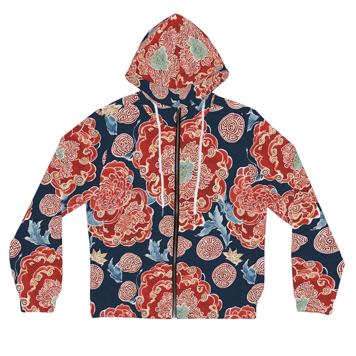Crimson Labyrinth on Women's Full-Zip Hoodie — Front