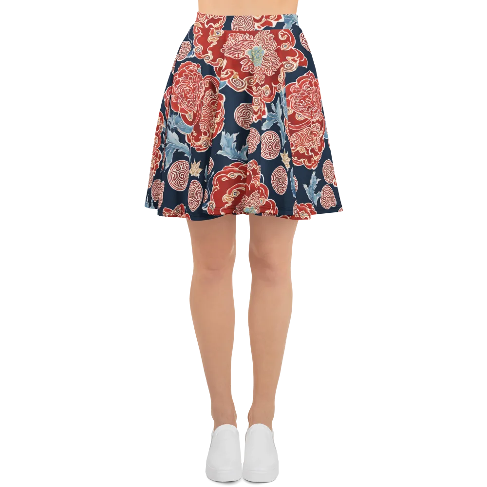 Crimson Labyrinth on Skater Skirt — Front