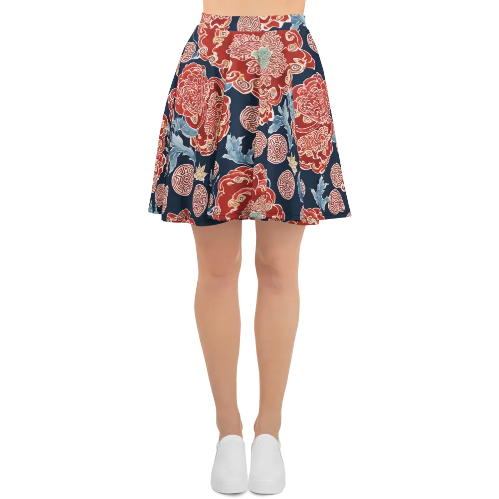 Crimson Labyrinth on Skater Skirt — Front
