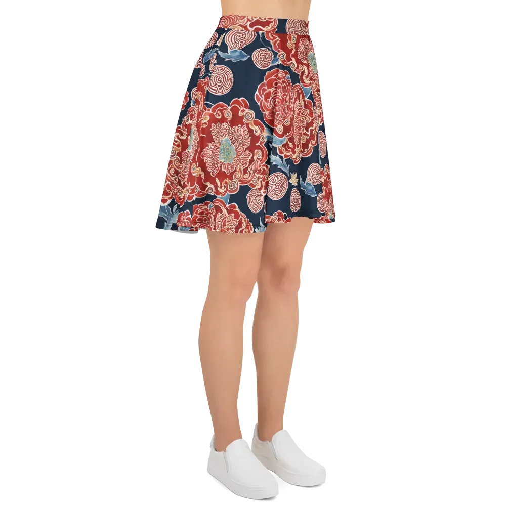 Crimson Labyrinth on Skater Skirt — Right