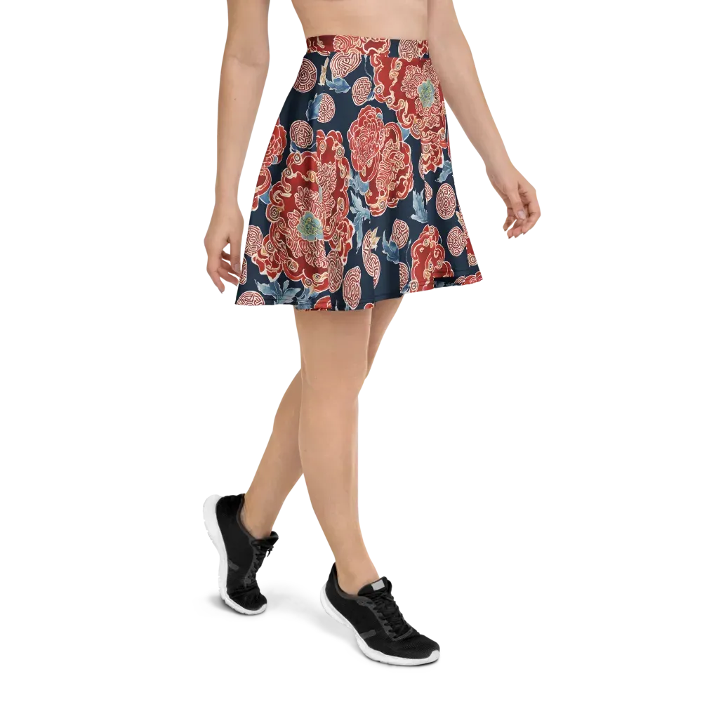 Crimson Labyrinth on Skater Skirt — Right