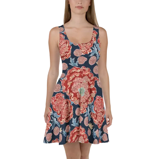 Crimson Labyrinth on a Skater Dress