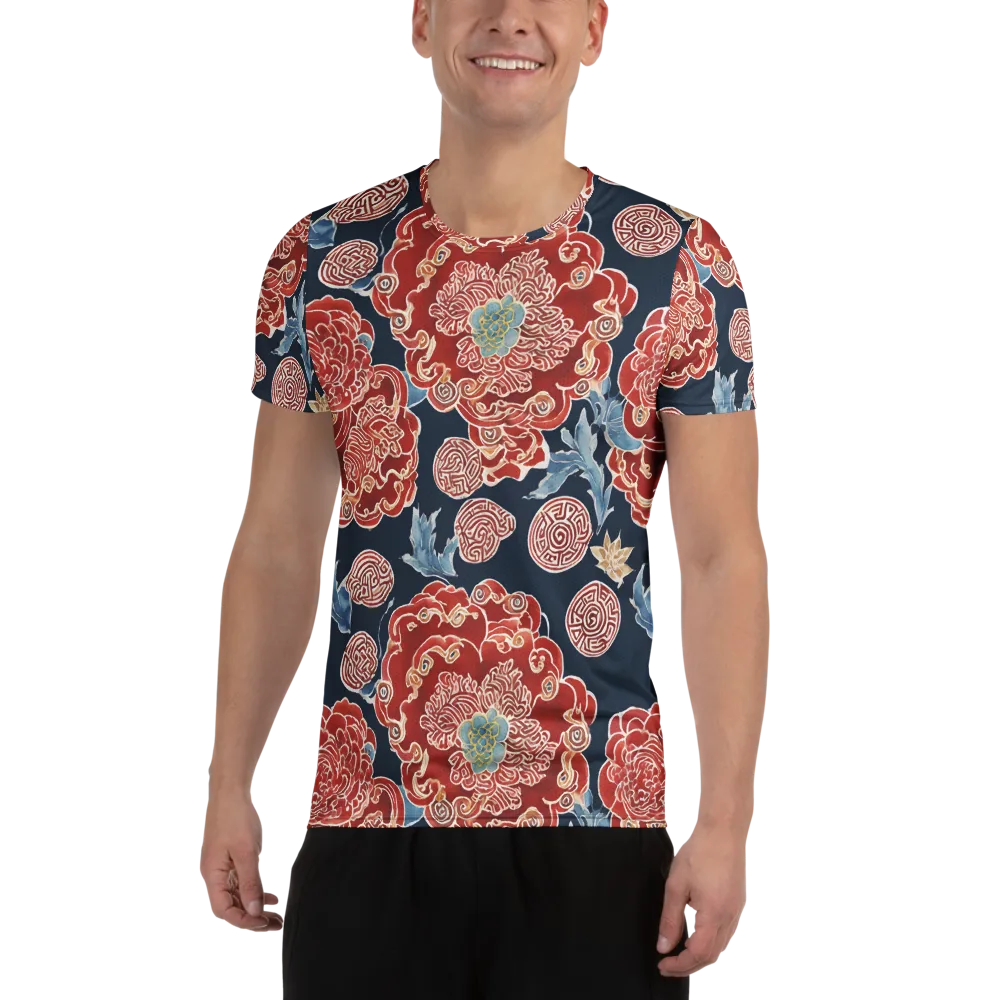 Crimson Labyrinth on Men's Athletic T-Shirt — Front