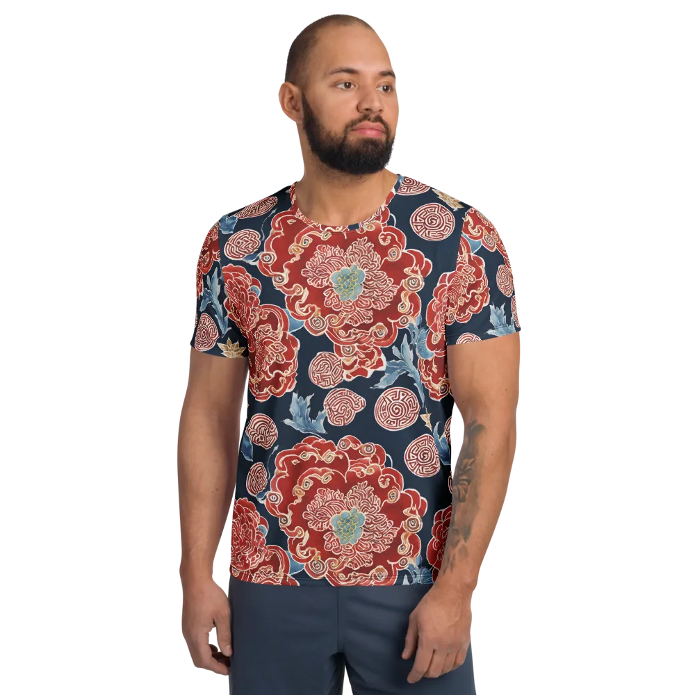 Crimson Labyrinth on Men's Athletic T-Shirt — Front
