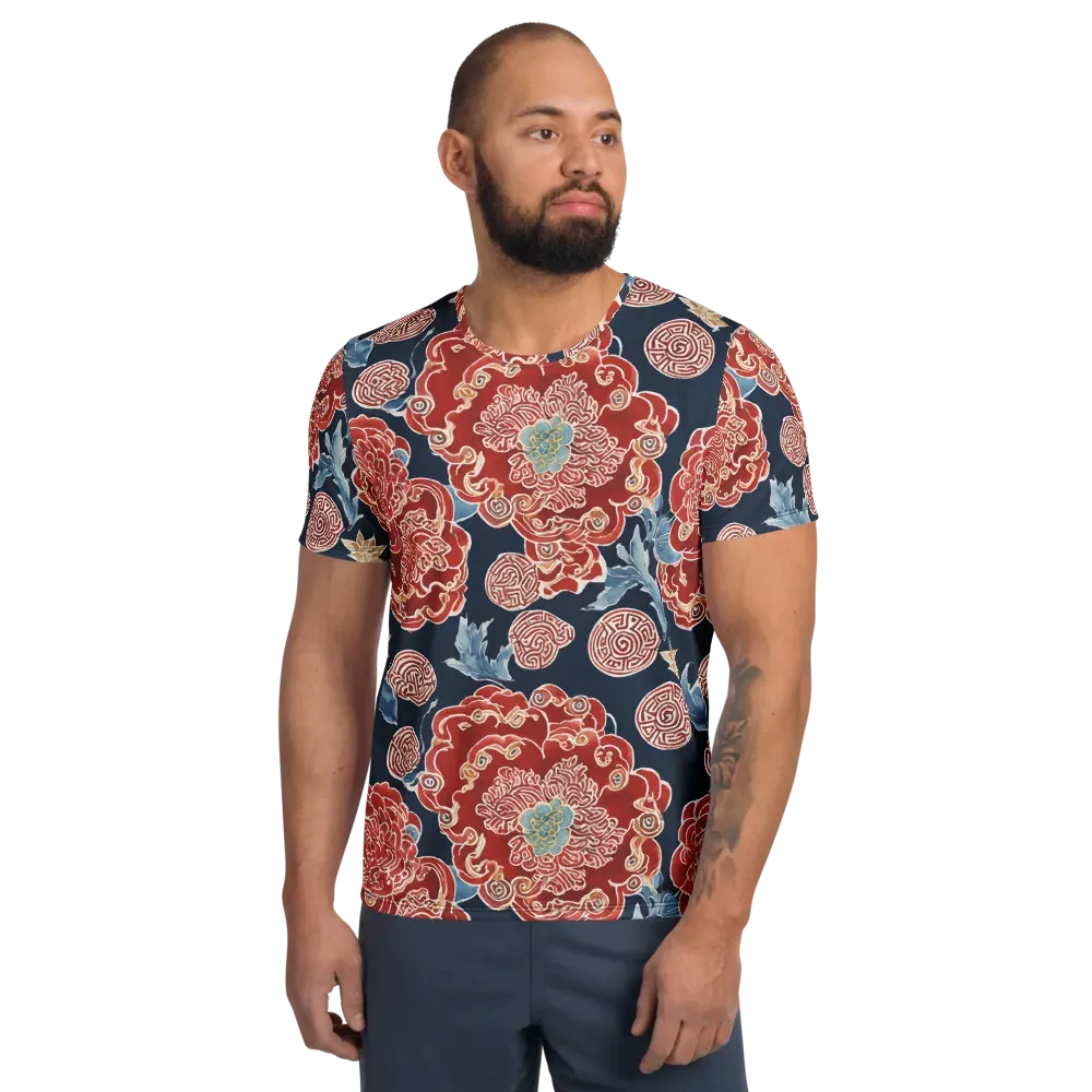 Crimson Labyrinth on Men's Athletic T-Shirt — Front