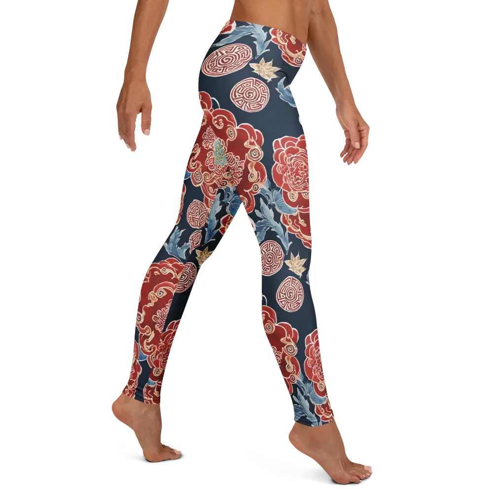 Crimson Labyrinth on Leggings — Right