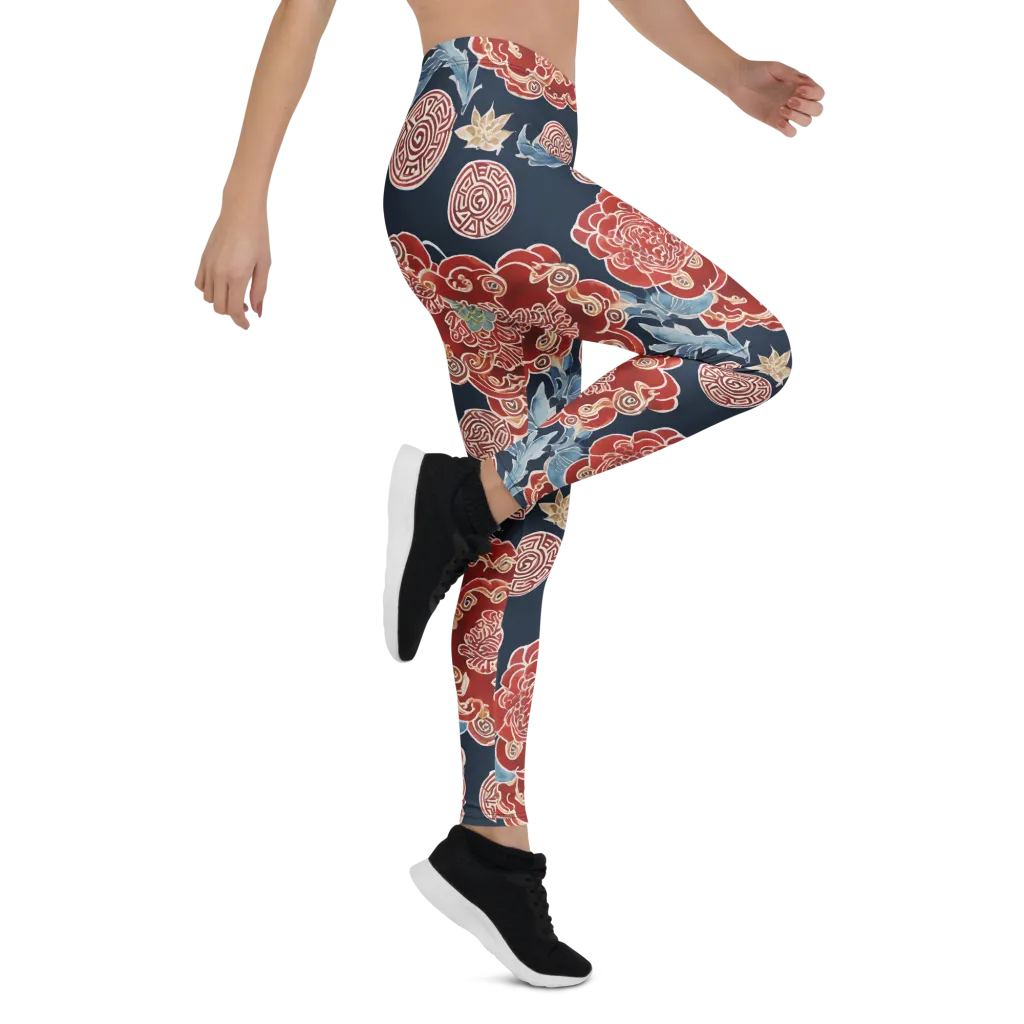 Crimson Labyrinth on Leggings — Right