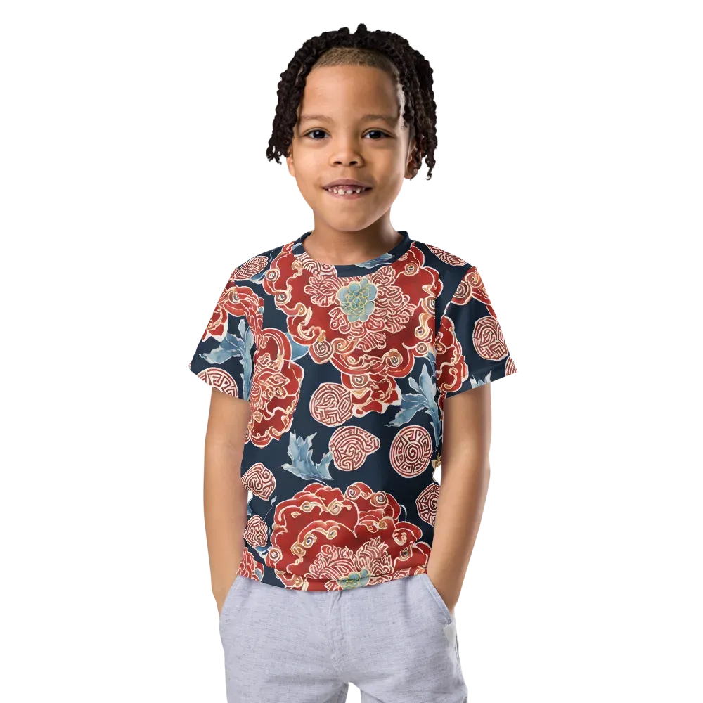 Crimson Labyrinth on Kids Crew Neck T-Shirt — Front