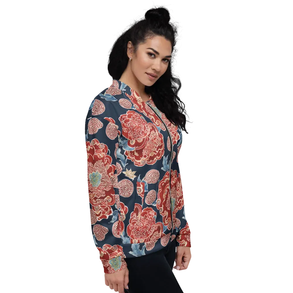 Crimson Labyrinth on Bomber Jacket — Right