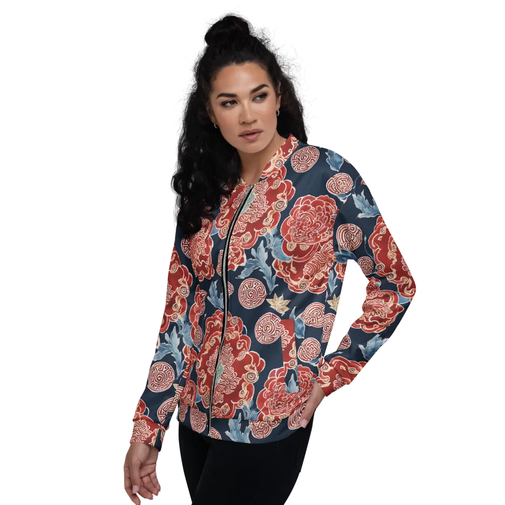 Crimson Labyrinth on Bomber Jacket — Left