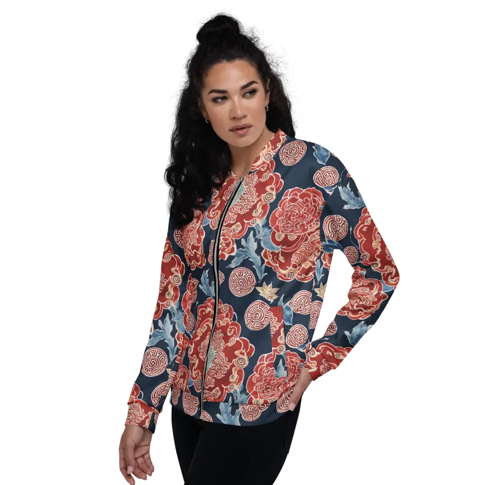 Crimson Labyrinth on Bomber Jacket — Left