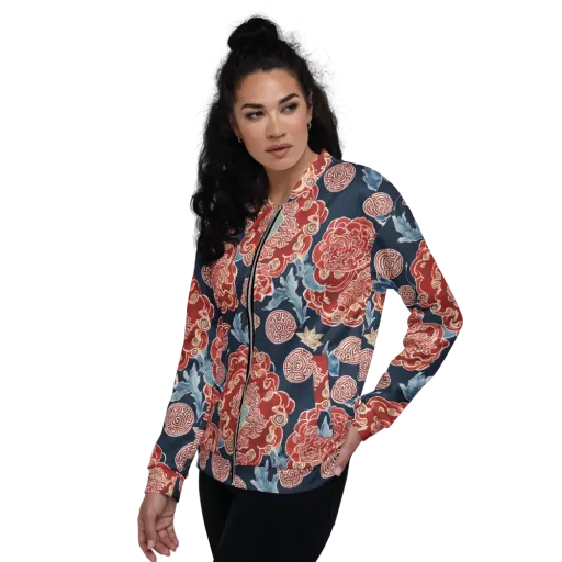 Crimson Labyrinth on a Bomber Jacket