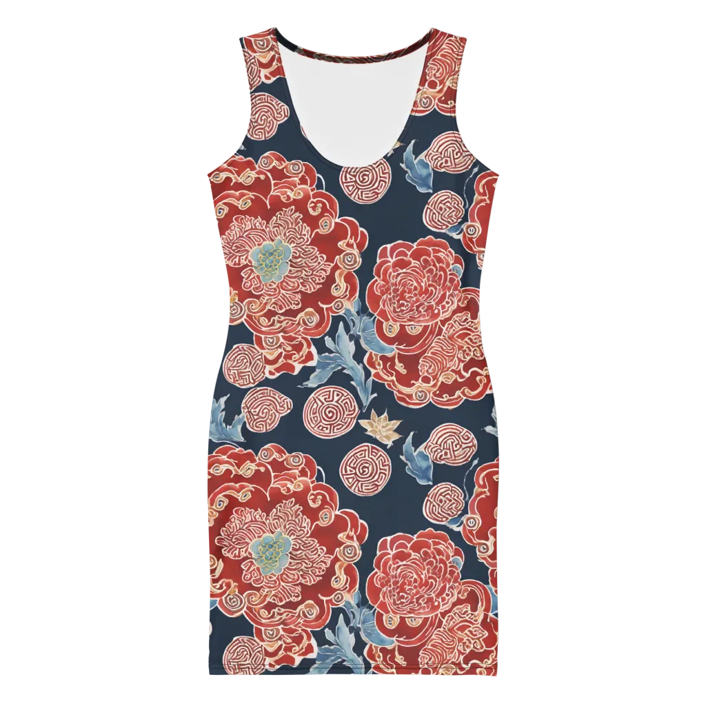 Crimson Labyrinth on Bodycon Dress — Front