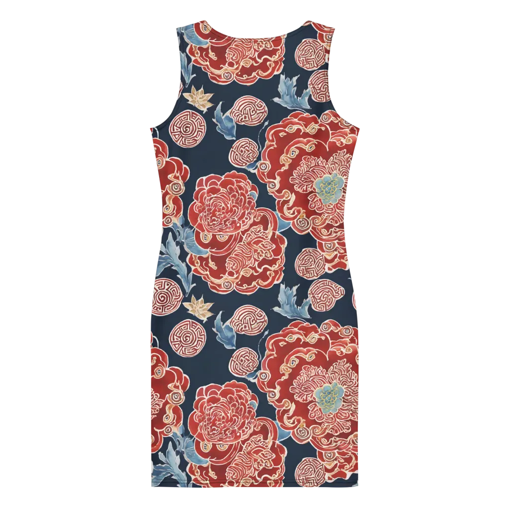 Crimson Labyrinth on Bodycon Dress — Back