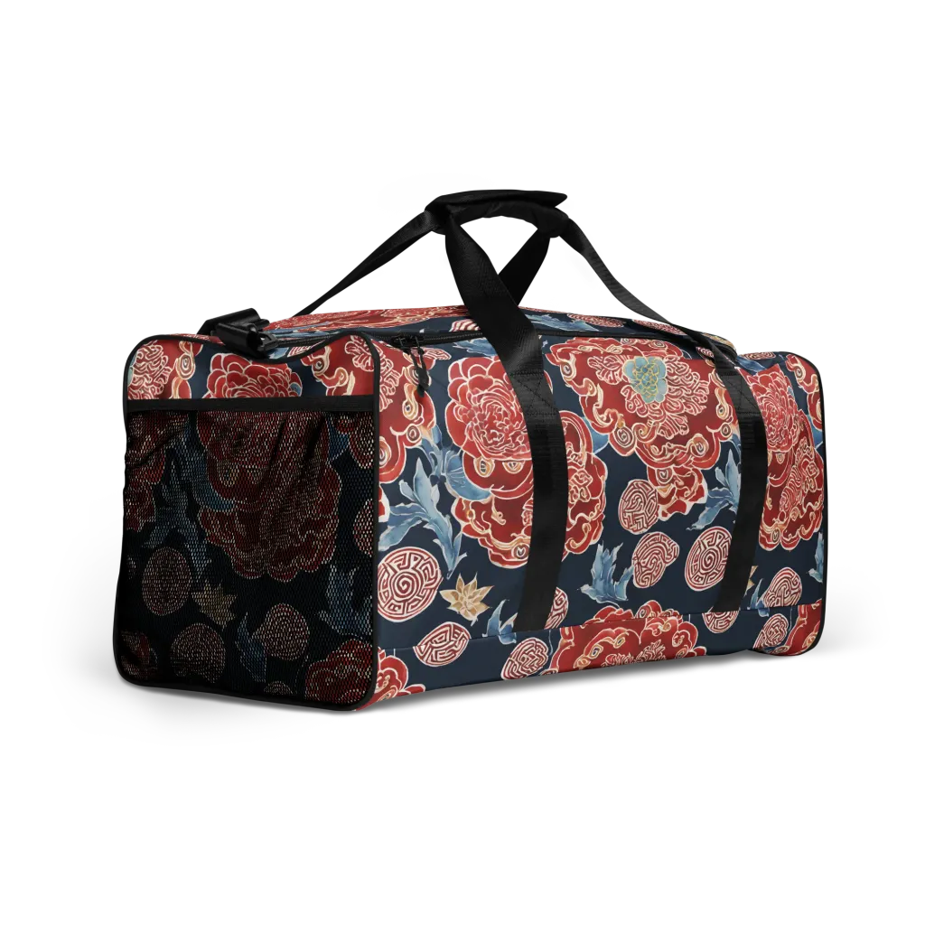 Crimson Labyrinth on Duffle Bag — Right Front