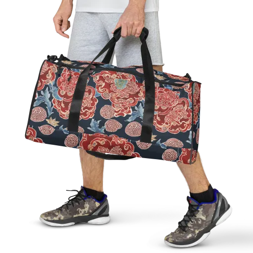 Crimson Labyrinth on a Duffle Bag