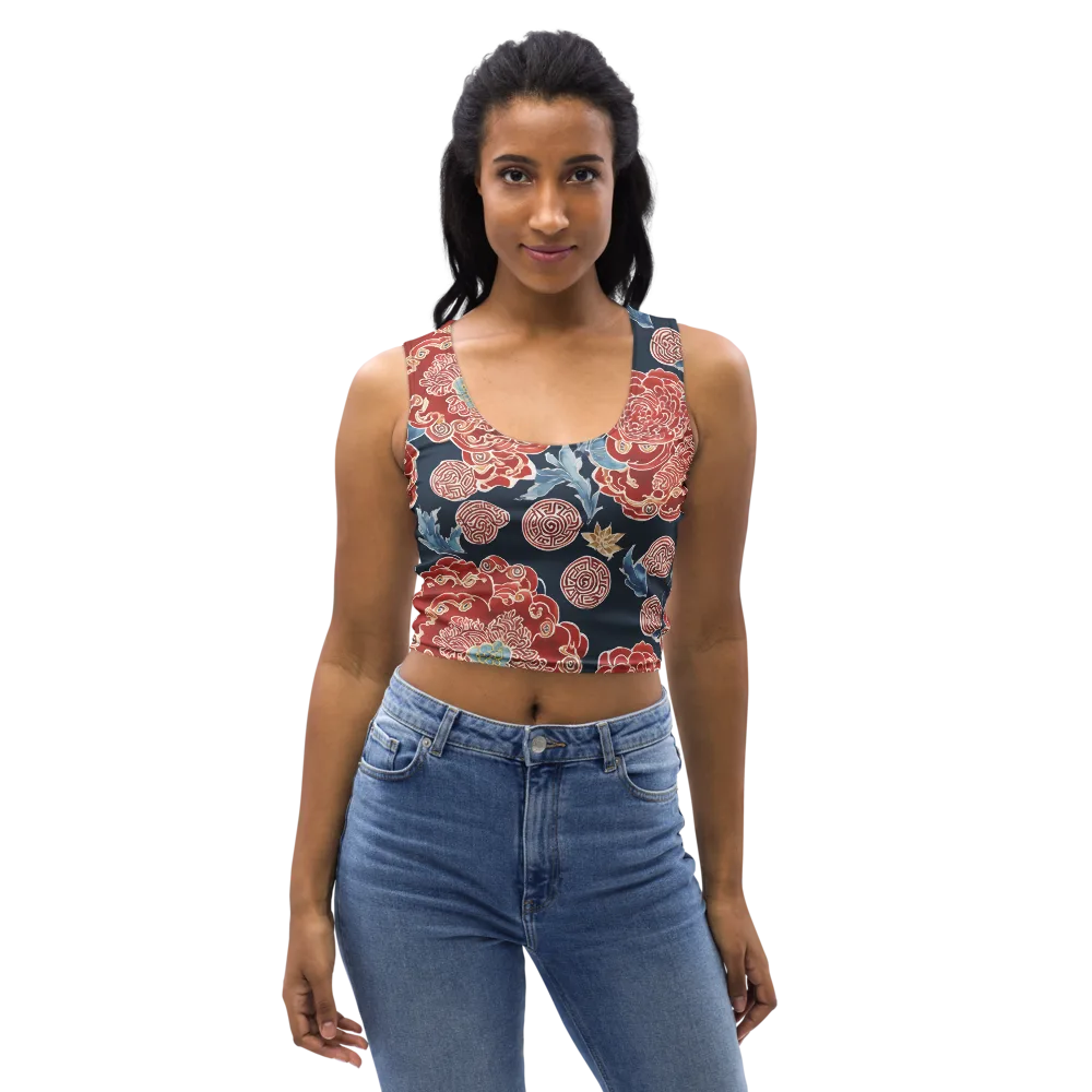 Crimson Labyrinth on Crop Top — Front