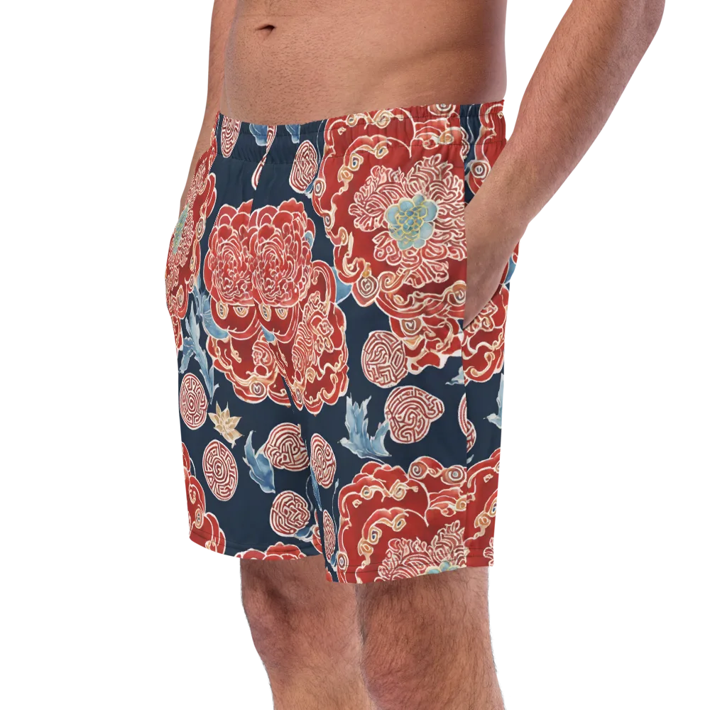 Crimson Labyrinth on Swim Trunks — Left Front
