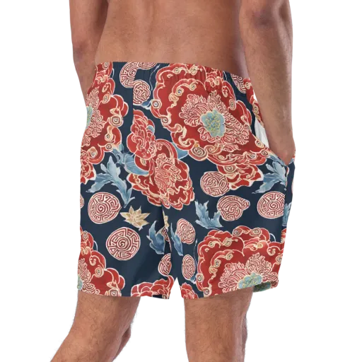 Crimson Labyrinth on a Swim Trunks