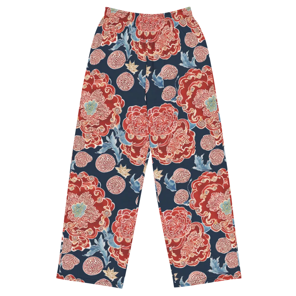 Crimson Labyrinth on Wide-Leg Pants — Front