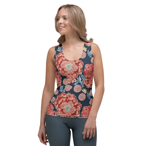 Crimson Labyrinth on a Women's Tank Top
