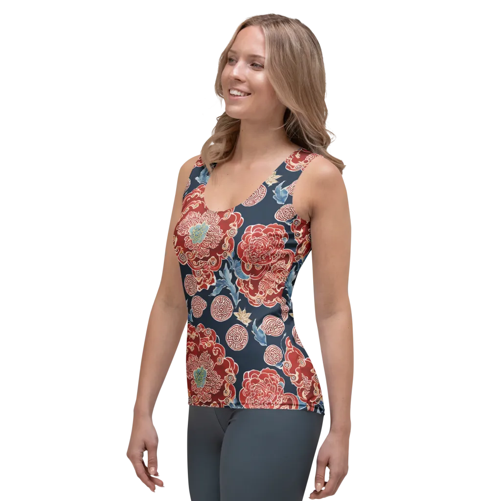 Crimson Labyrinth on Women's Tank Top — Left Front