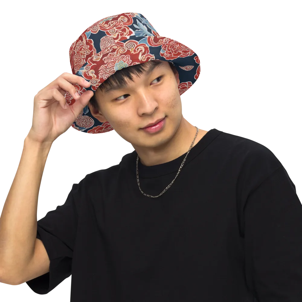 Crimson Labyrinth on Reversible Bucket Hat — Front Inside