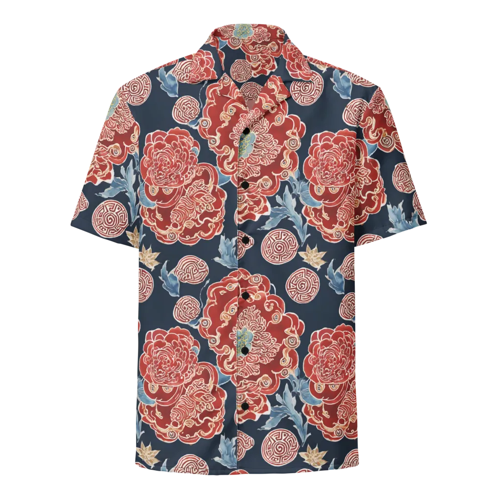 Crimson Labyrinth on Button Shirt — Front