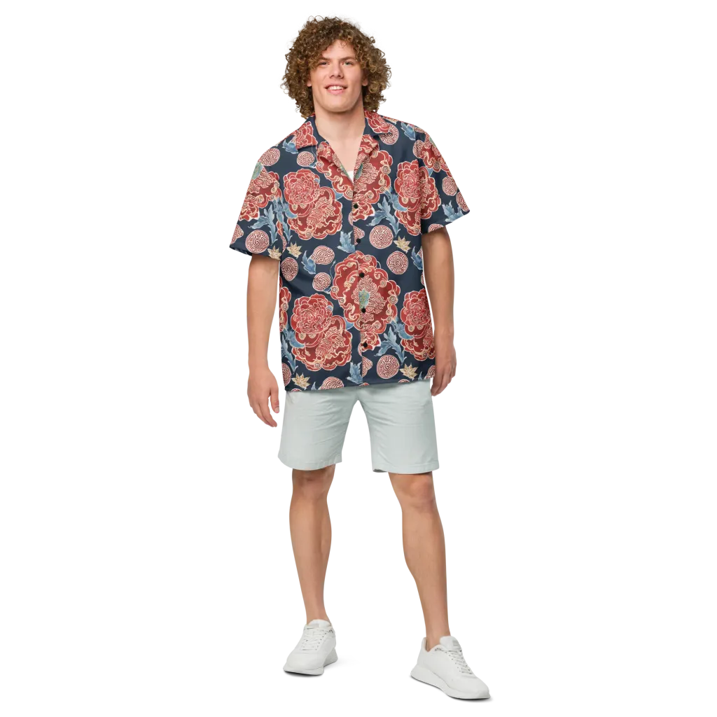 Crimson Labyrinth on Button Shirt — Front