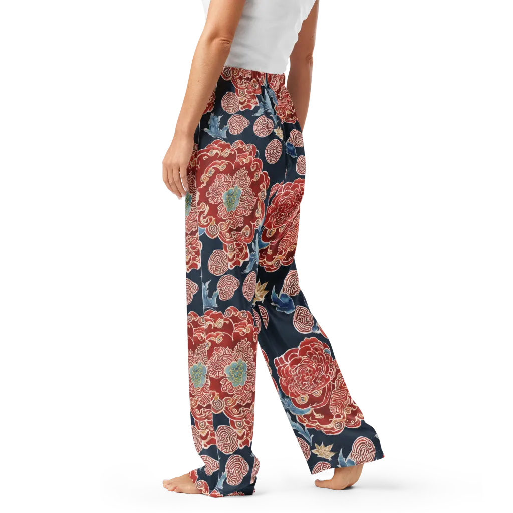 Crimson Labyrinth on Women's Pajama Pants — Left