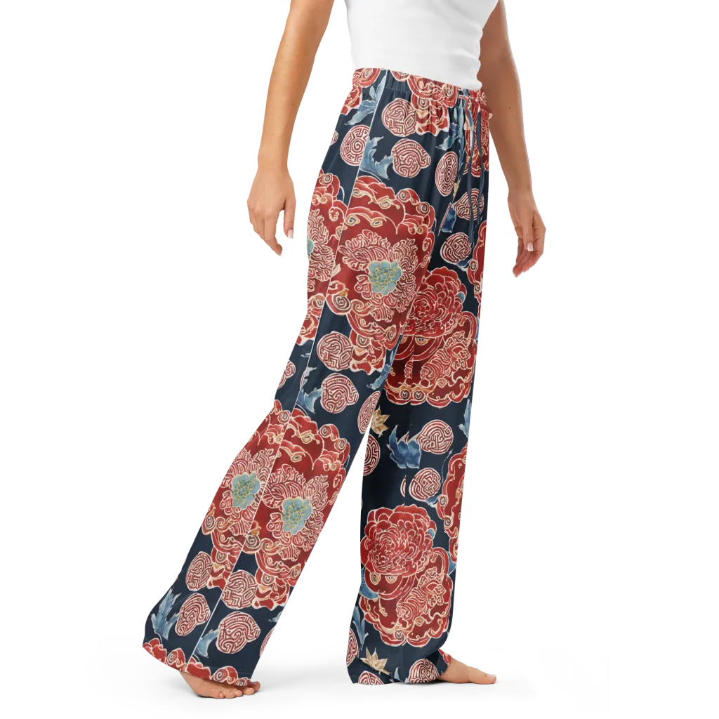 Crimson Labyrinth on Women's Pajama Pants — Right Front