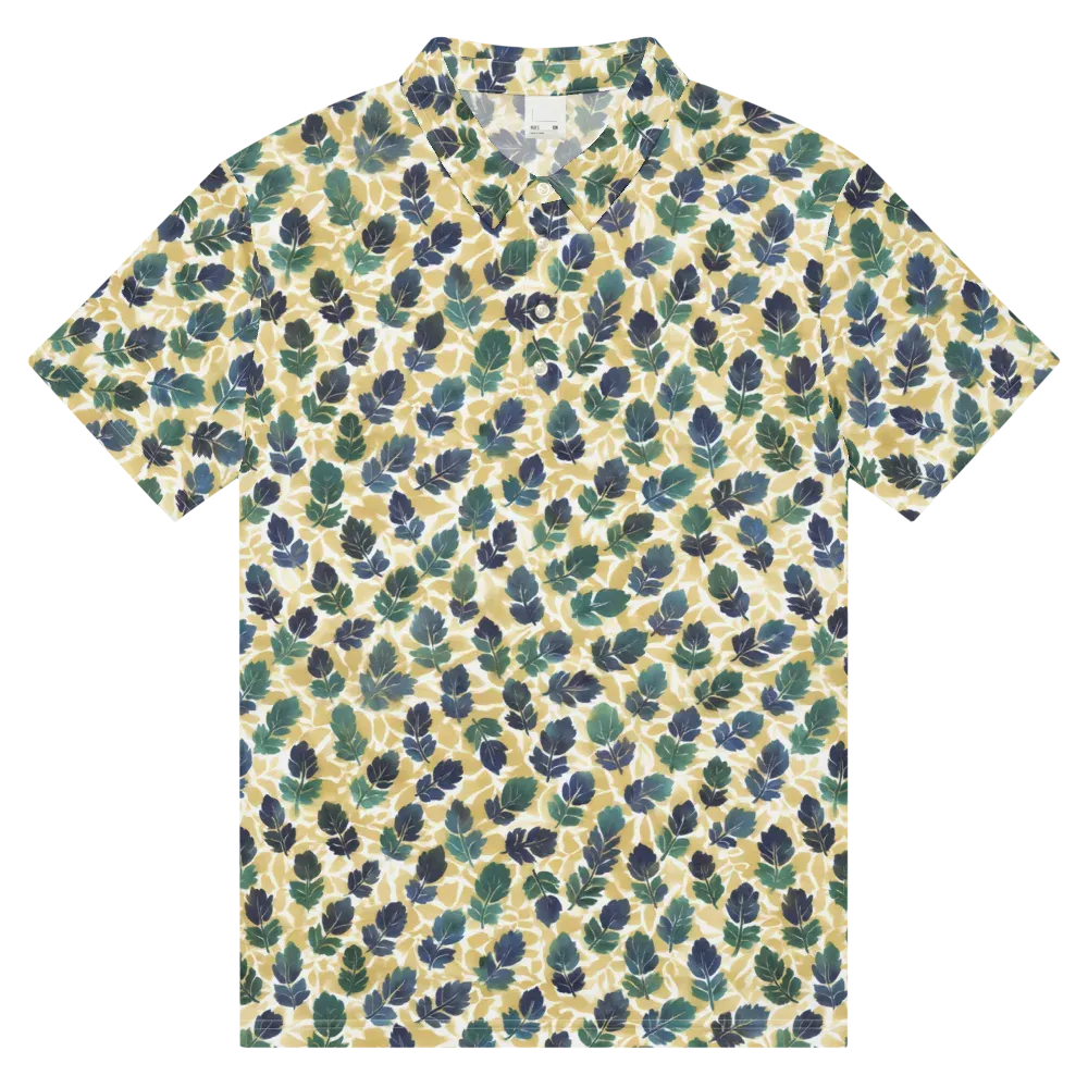 Golden Leaf Drift on Men's Slim Fit Polo Shirt — Front