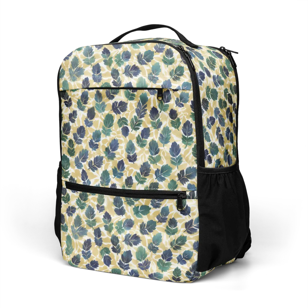 Golden Leaf Drift on Utility Backpack — Left Front
