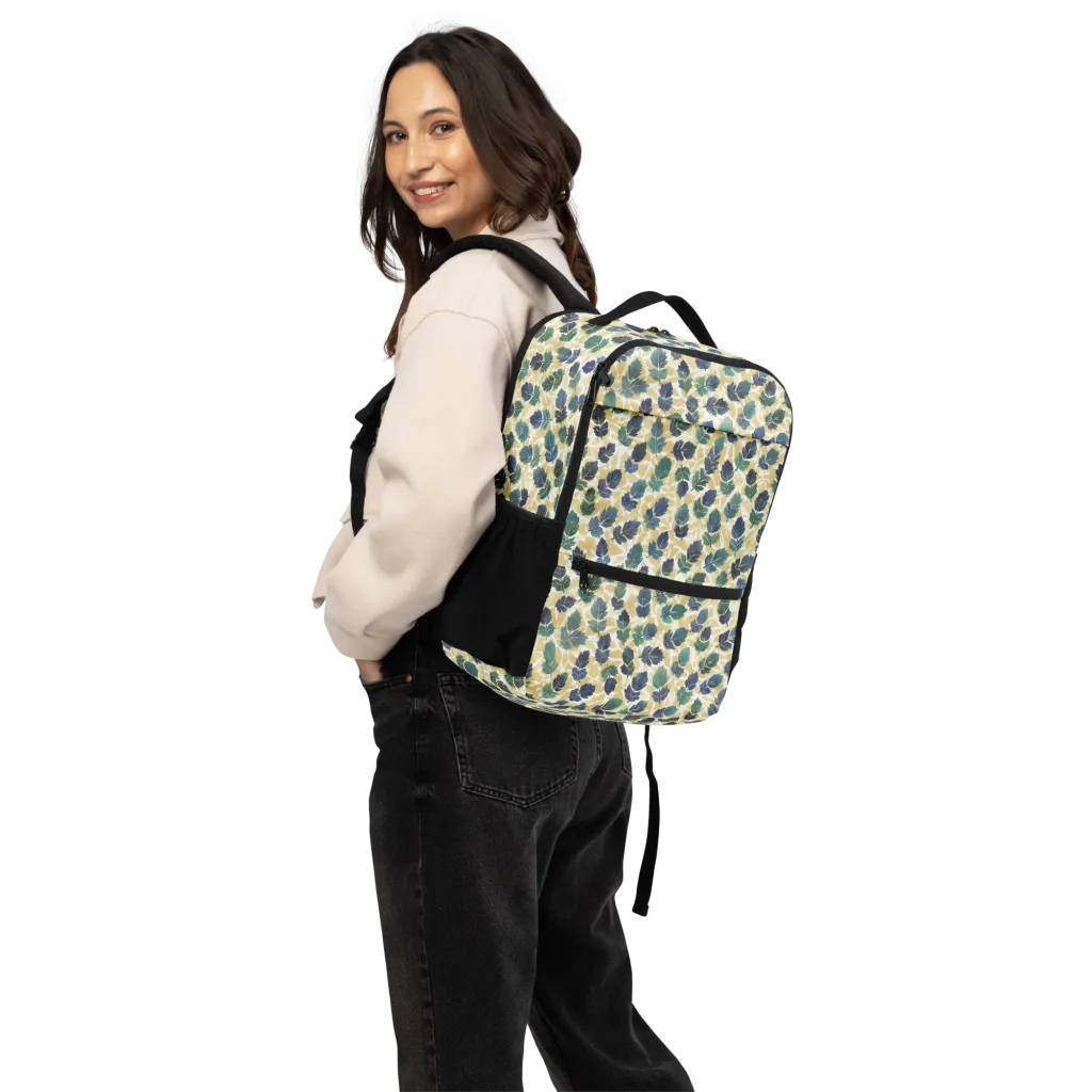 Golden Leaf Drift on Utility Backpack — Back