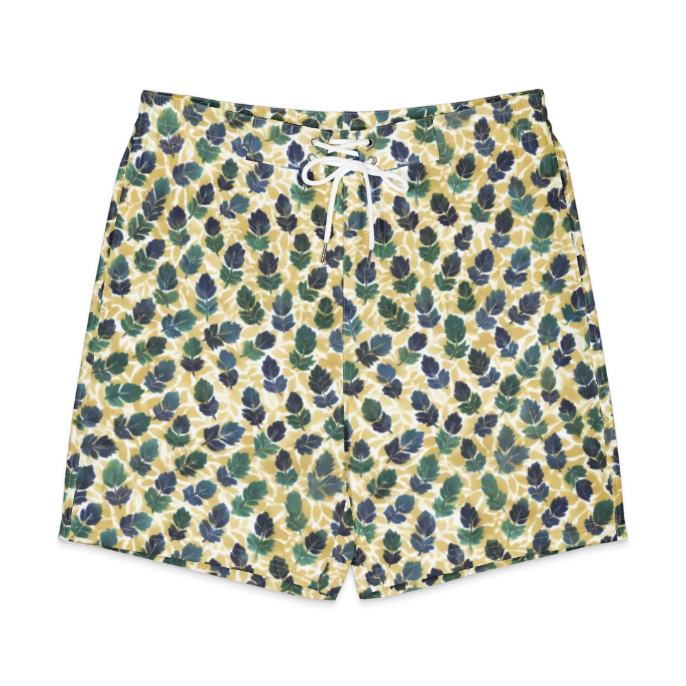 Golden Leaf Drift on Men's Board Shorts — Front