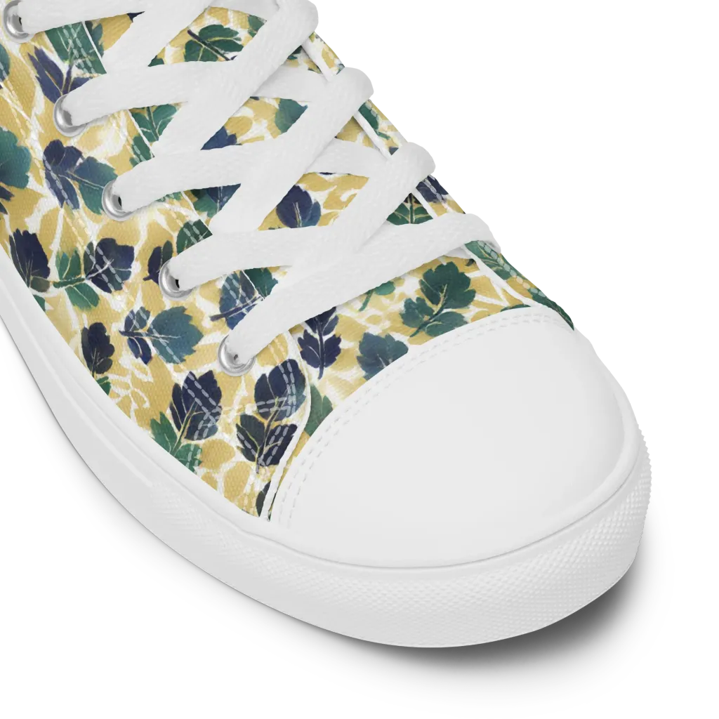 Golden Leaf Drift on Men's High Top Canvas Shoes — Product details