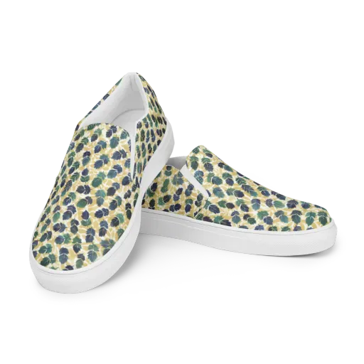 Golden Leaf Drift on a Men's Slip-On Canvas Shoes