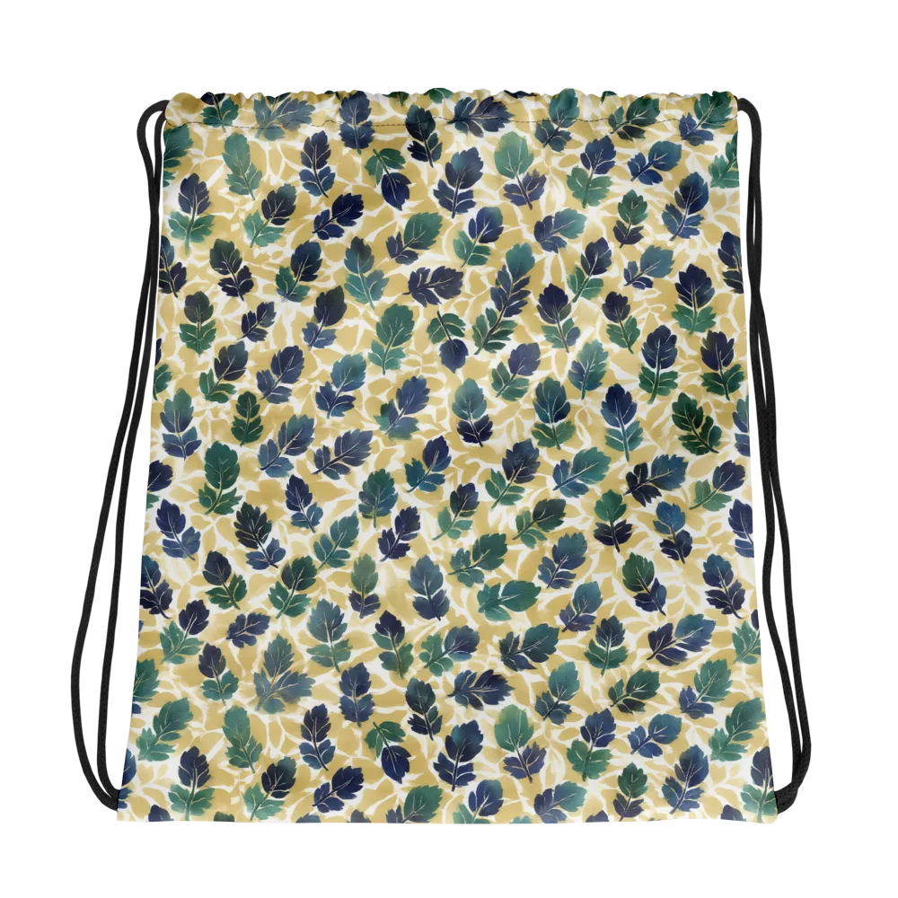 Golden Leaf Drift on Drawstring Bag — Photo