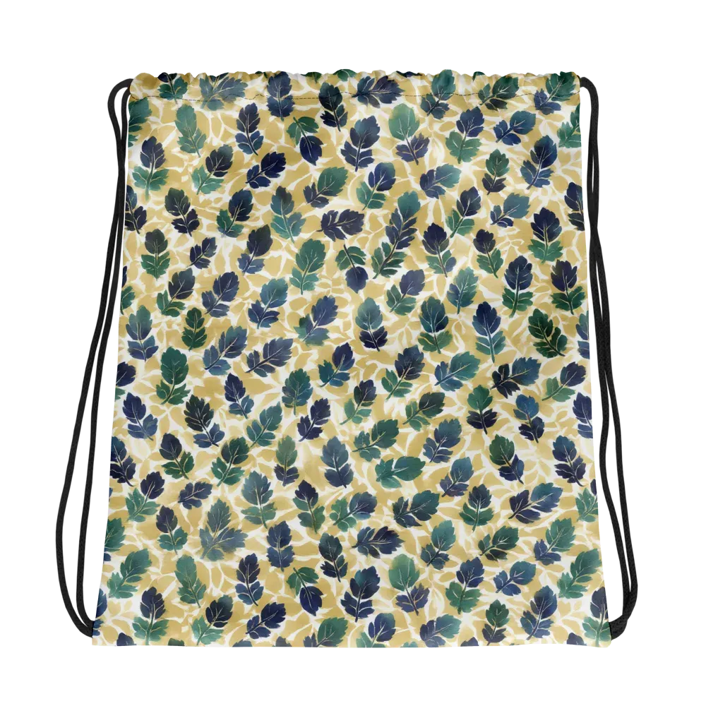 Golden Leaf Drift on Drawstring Bag — Photo