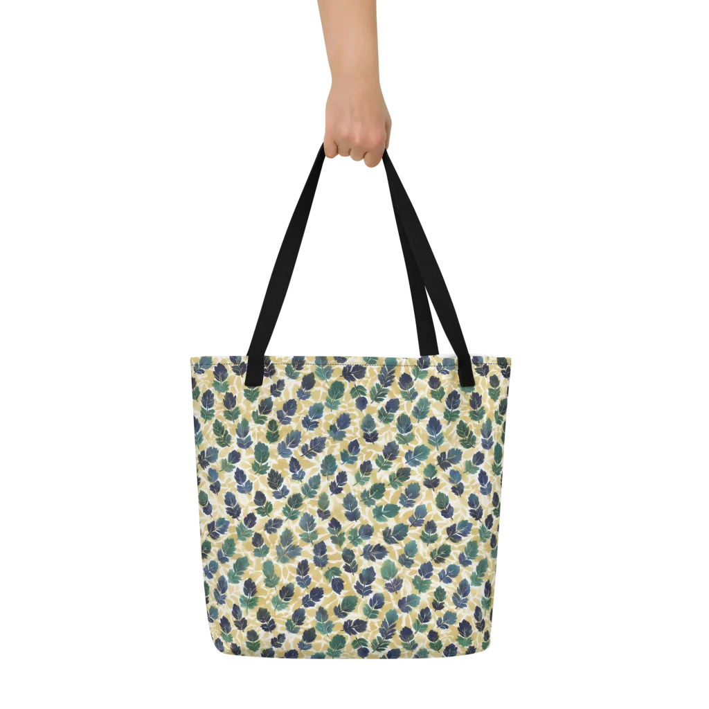 Golden Leaf Drift on Large Tote Bag W/ Pocket — Front