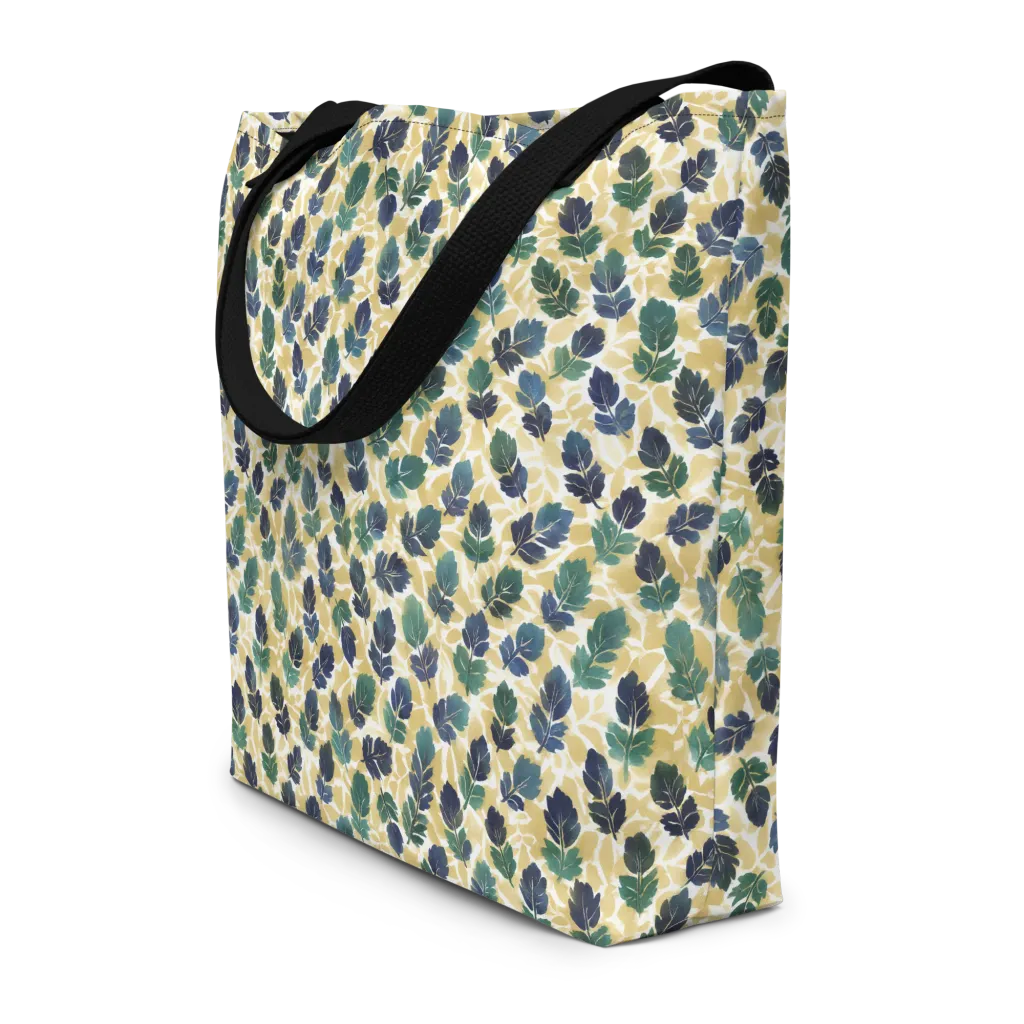Golden Leaf Drift on Large Tote Bag W/ Pocket — Front