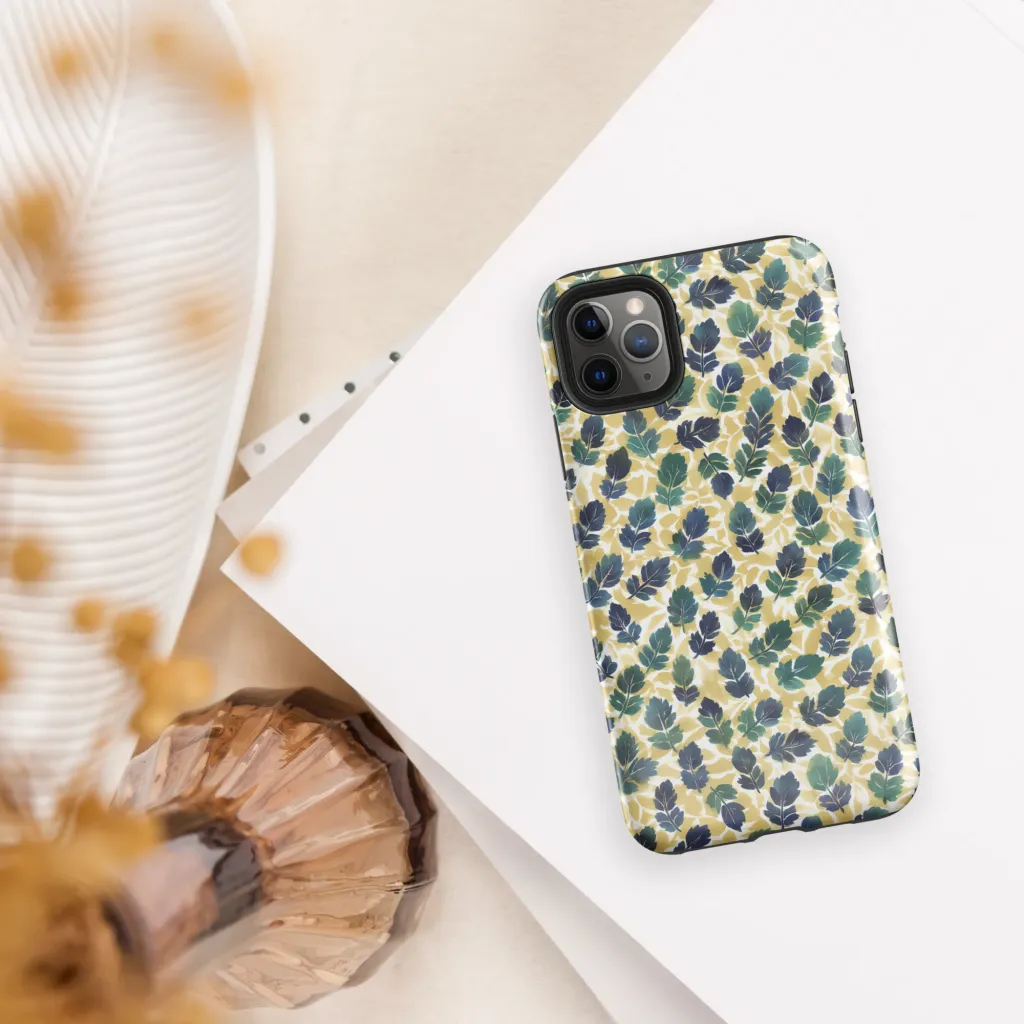 Golden Leaf Drift on Tough Case for iPhone® — Front