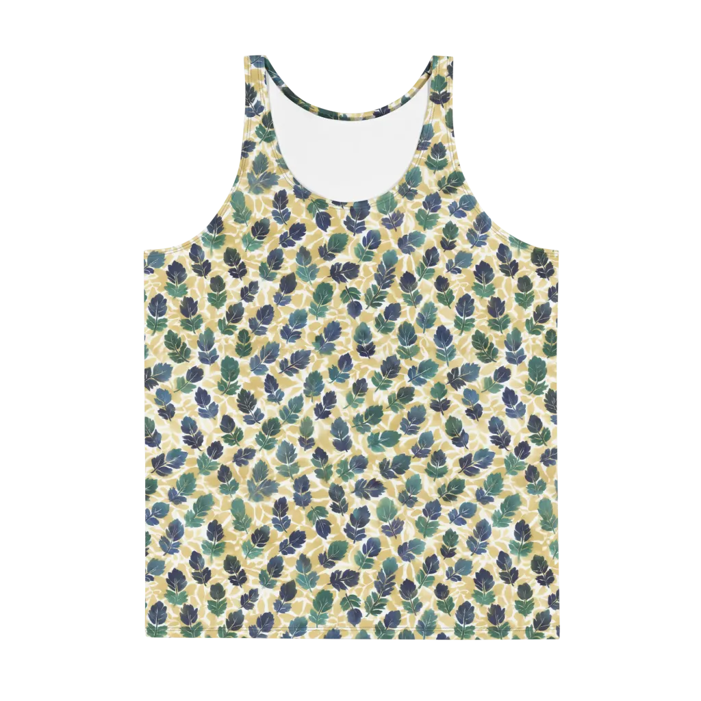 Golden Leaf Drift on Men's Tank Top — Front