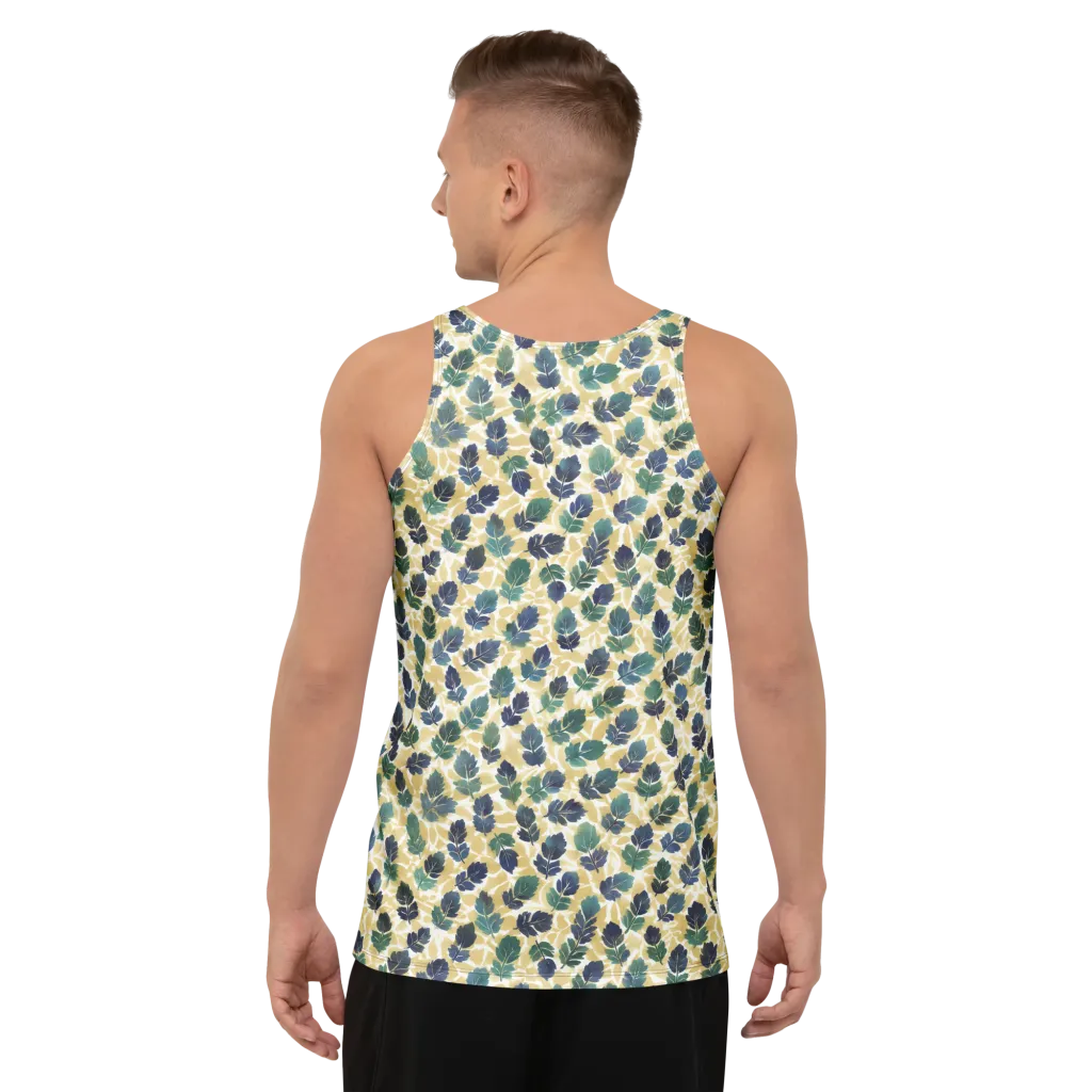 Golden Leaf Drift on Men's Tank Top — Back