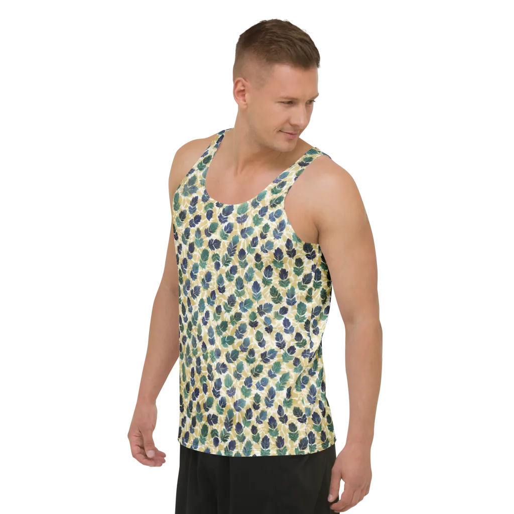 Golden Leaf Drift on Men's Tank Top — Left Front