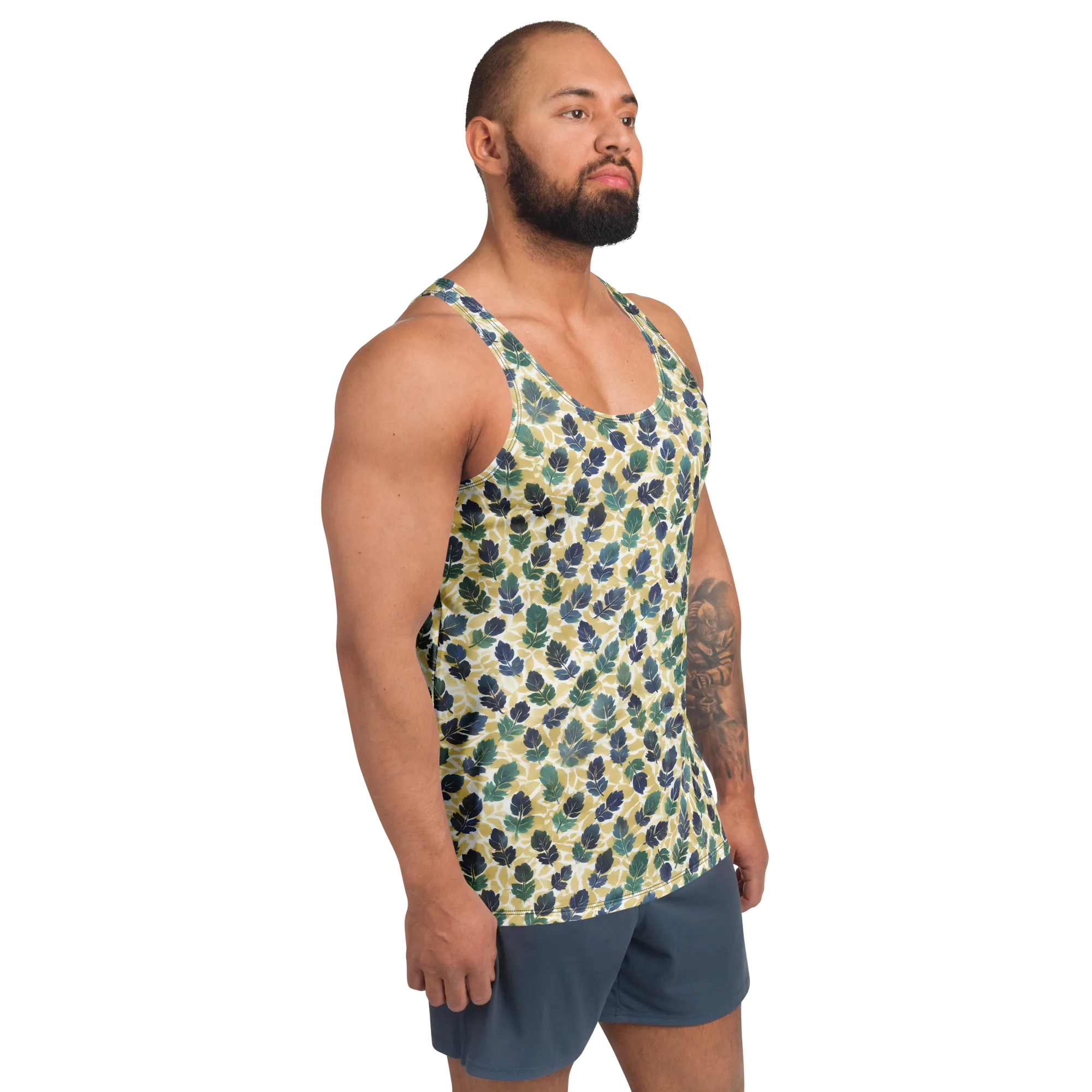Golden Leaf Drift on Men's Tank Top — Right Front