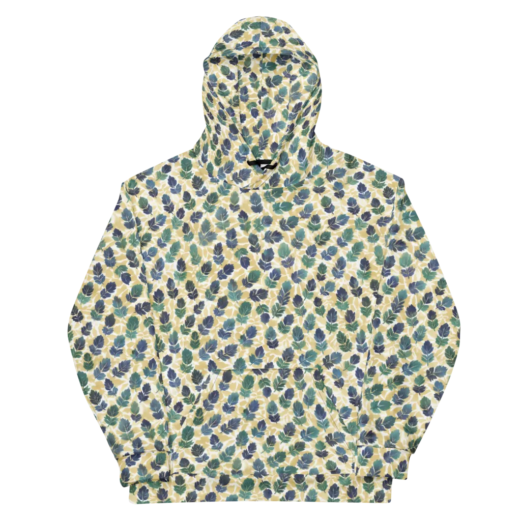 Golden Leaf Drift on Cotton Hoodie — Front