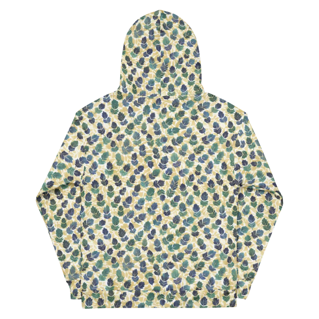 Golden Leaf Drift on Cotton Hoodie — Back