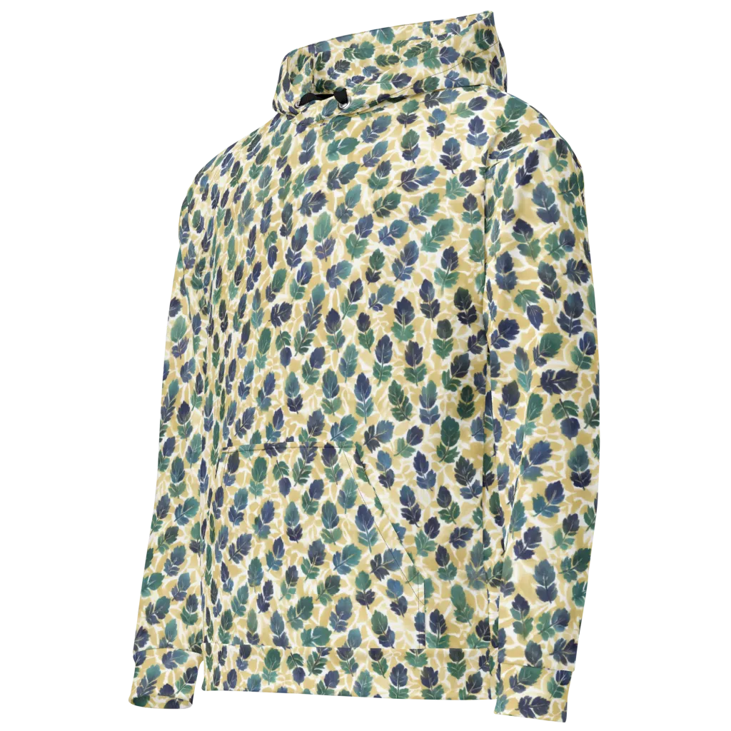 Golden Leaf Drift on Cotton Hoodie — Left Front