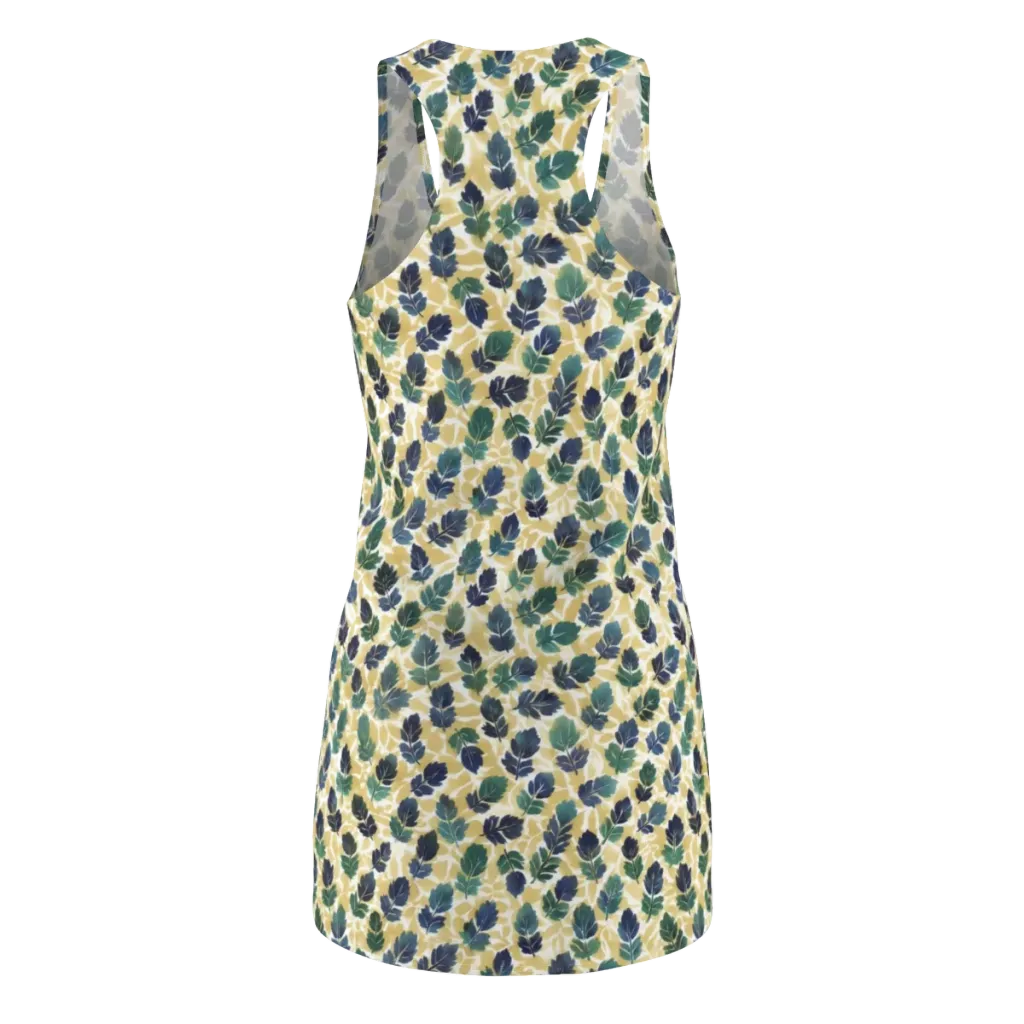 Golden Leaf Drift on Racerback Dress — Back